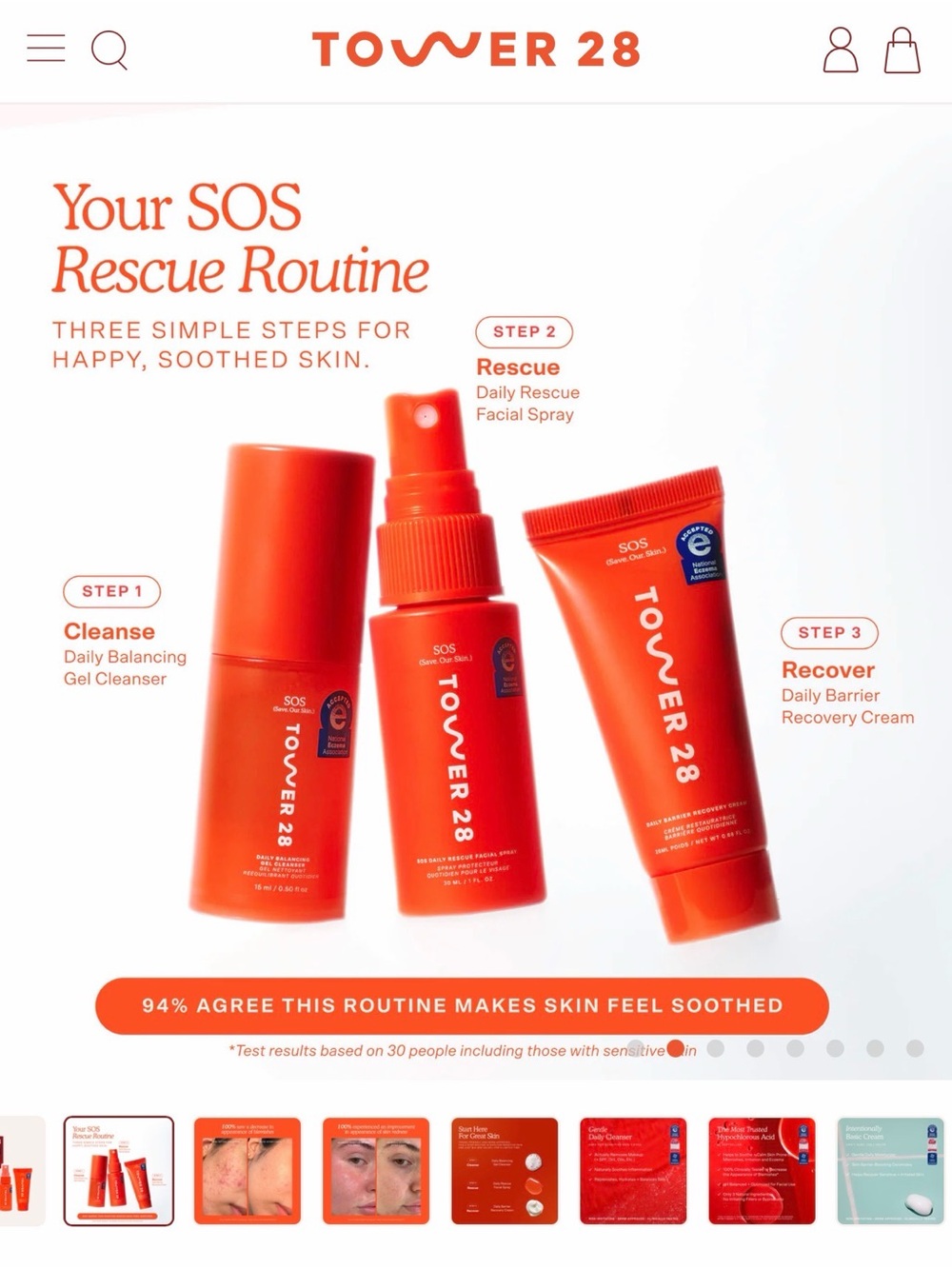 Tower 28 SOS Rescue Routine - Daily Skincare Trio